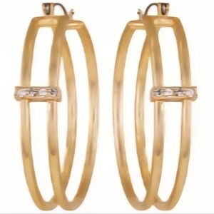 Vince Camuto Goldtone Crystal Hoop Pave Earrings